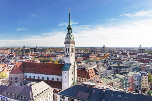 Vue de haut du centre ville de Munich