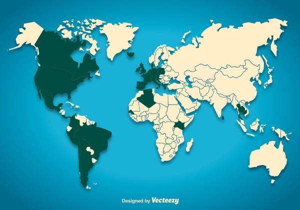 Carte du monde avec lespays accessible sans quarantaine et avec des hotels responsables en vert